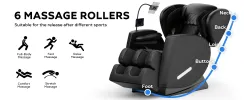 2024 Black, Zero Gravity Massage Chair Recliner