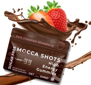 Sugar Free Mocca Shots Energy Gummies with Caffeine | 12-Pack - Dark Chocolate Strawberry