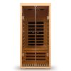 Low EMF One person wide space hemlock double doors great glass luxury indoor Far infrared sauna room