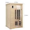Two-Person Far-Infrared Hemlock Indoor Sauna Room