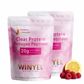 WINYEL Nutrition Clear Protein Collagen Peptides, Raspberry Lemonade, 20g Protein, Zero Sugar, Grass-Fed Whey, 250g (Option: 2 PCS)