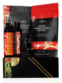 Luxury Dead Sea Spa Gift Set Bath Salt, Mud Mask, Lavender Facial Spray & Essential Oil Relaxation (GB-1008H: fefault)